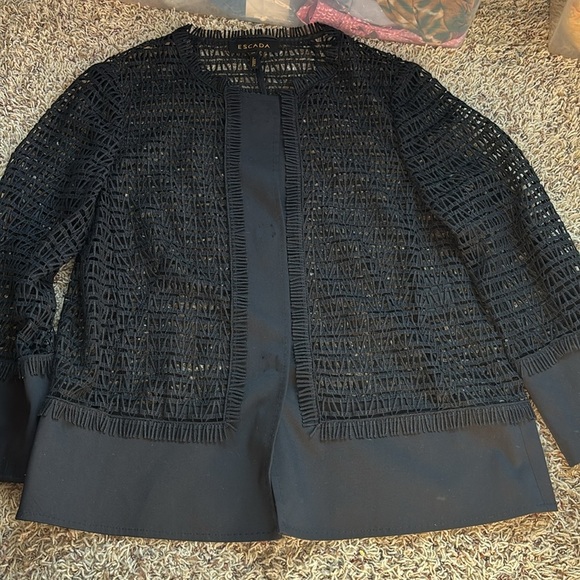 Escada Elegant Black Lace Dress/matching jacket - Picture 6 of 8